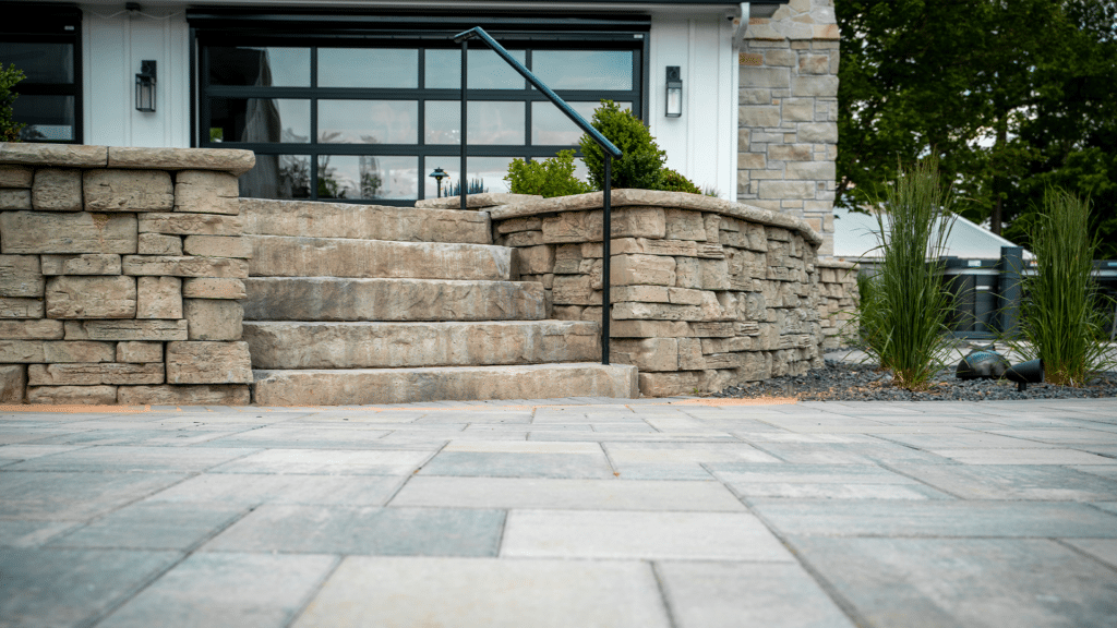 Belvedere Stone Stairs and Retaining Wall