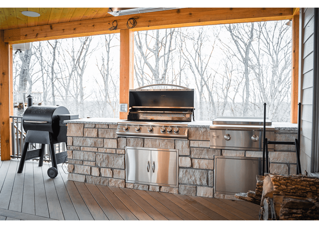 screened in outdoor kitchen